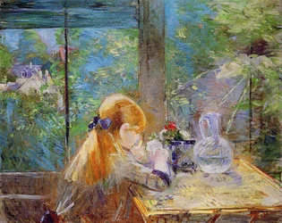 Jeune fille rousse assise sur une véranda, 1884